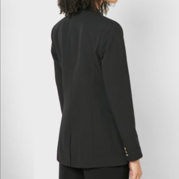 NEW TOPSHOP Black Side Button Tailored Blazer Jacket Size 4 - Picture 3 of 9